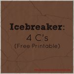Icebreaker: 4 C's (Free Printable | Women's Ministry | Pinterest   Free Printable Women&#039;s Party Games
