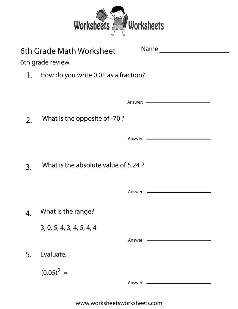 Image Result For Free Printable 6Th Grade Math Worksheets | Math - Free Printable Worksheets For 5Th Grade