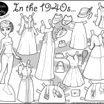 In The 1940S Paper Doll Coloring Page | Paper Doll 7 | Pinterest   Free Printable Paper Dolls Black And White