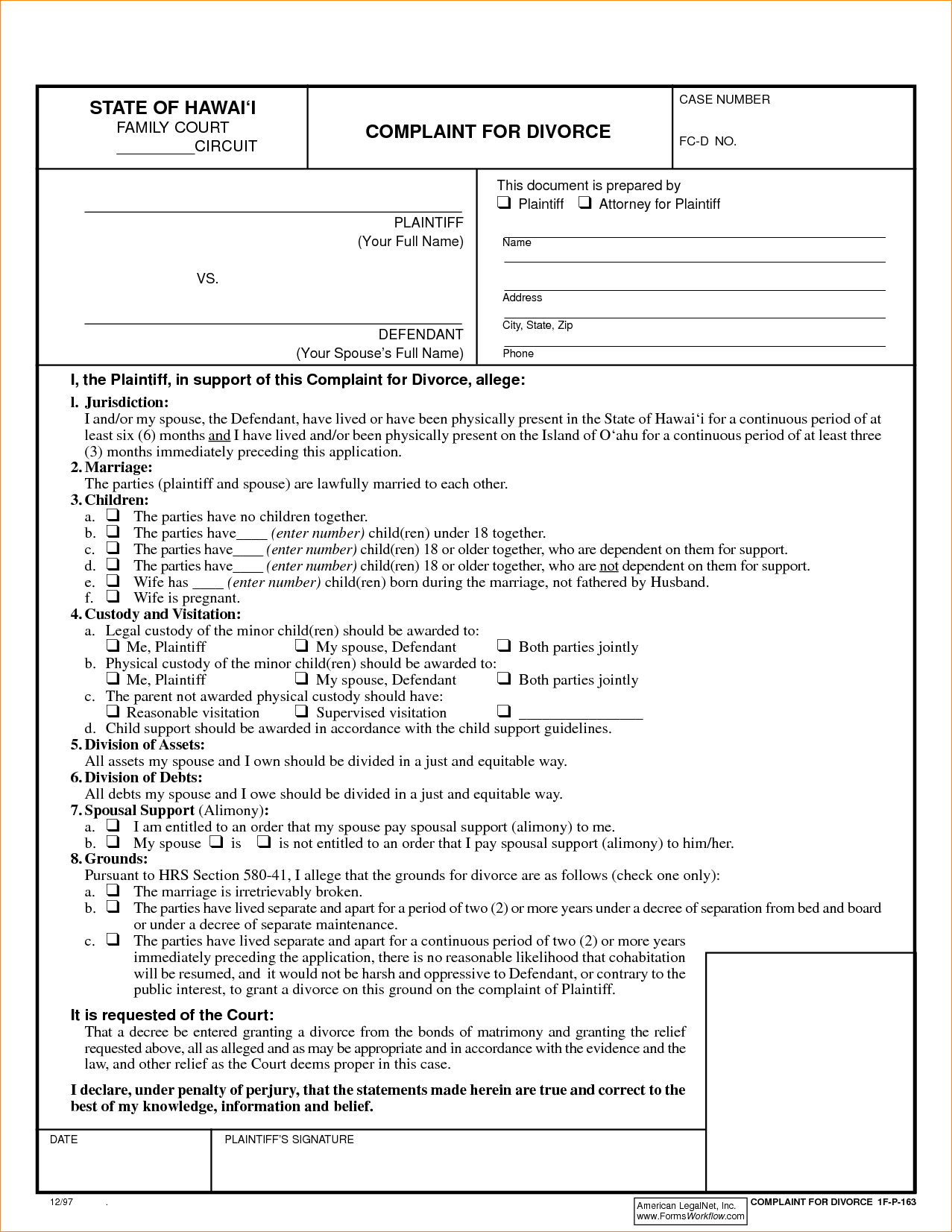 Indiana Court Forms For Attorneys Guardianship Hamilton Countyorce - Free Printable Divorce Papers Nevada