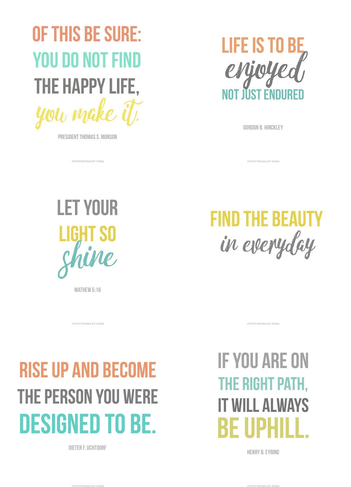 Inspirational Quotes Free Printables - Sisters, What! - Free Printable Inspirational Quotes