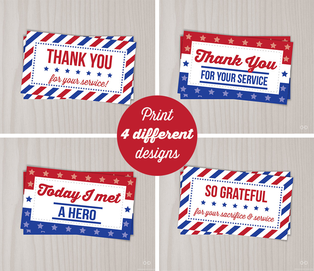 Instant Download Veterans Day Thank You Cards Military Thank | Etsy - Free Printable Patriotic Writing Paper