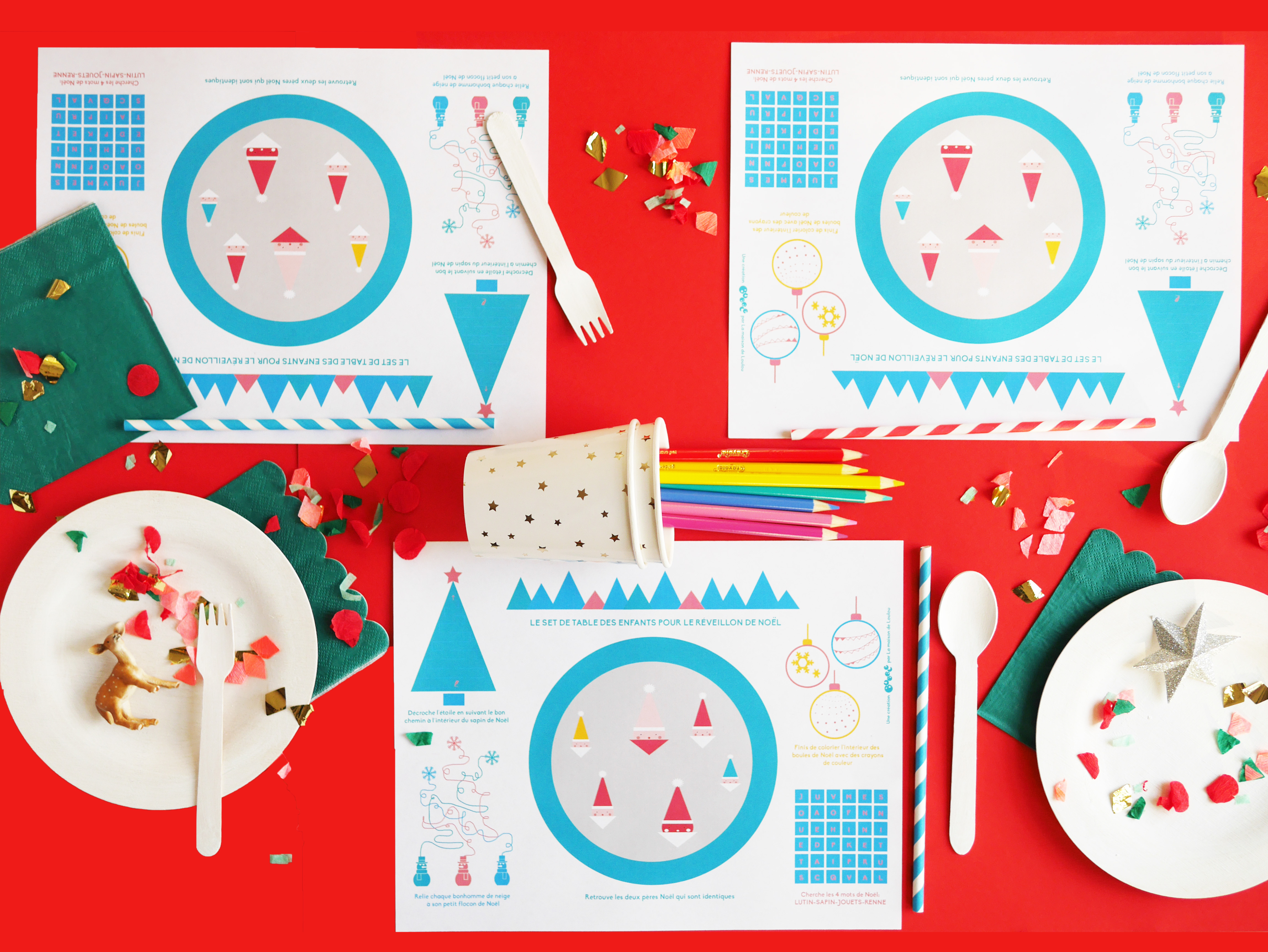 Interactive Free Printable Christmas Placematla Maison De Loulou | - Free Printable Christmas Placemats For Adults