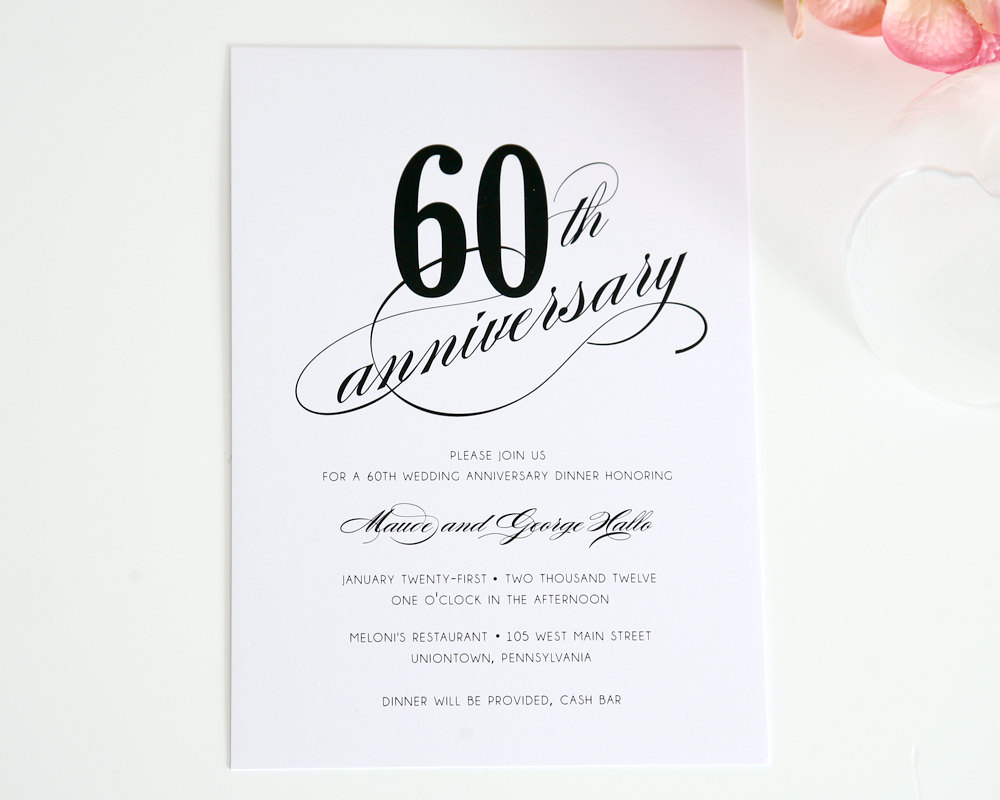 Invitation. 60Th Wedding Anniversary Invitations Free Templates - Free Printable 60Th Wedding Anniversary Invitations