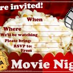 Invitations For Sleepover Party   Movie Night Birthday Invitations Free Printable