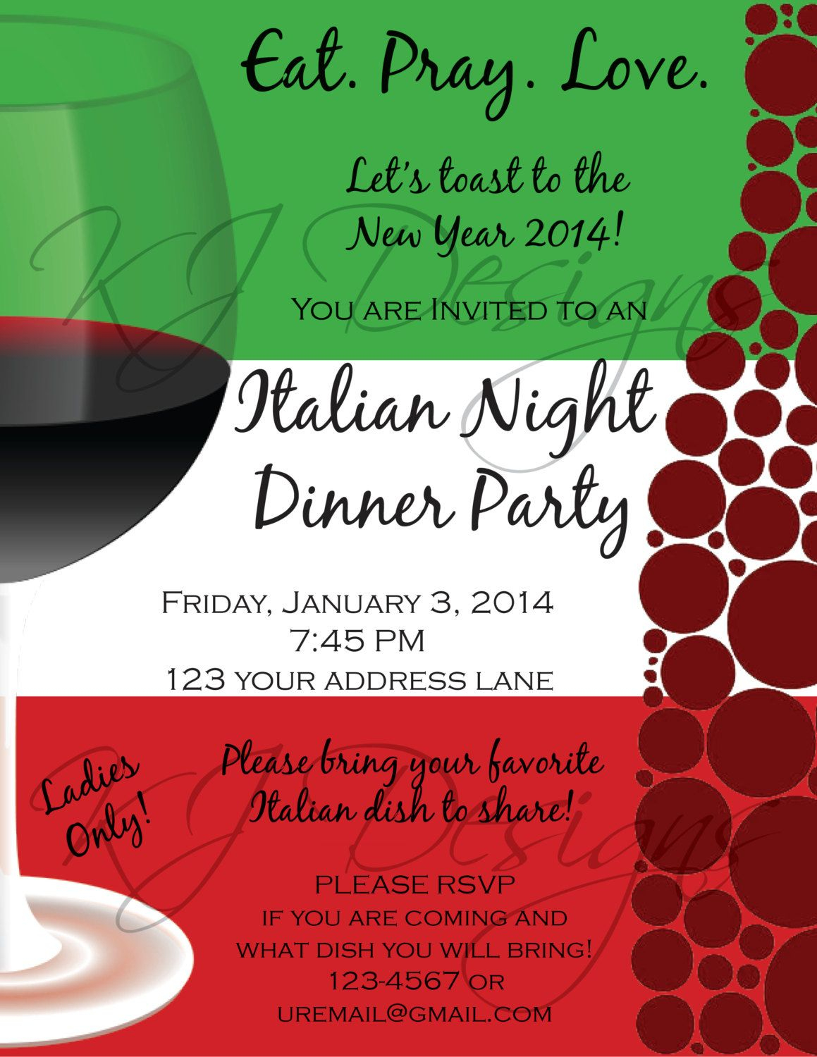 Italian Dinner Party Invitation Template | Parties | Dinner Party - Free Printable Italian Dinner Invitations