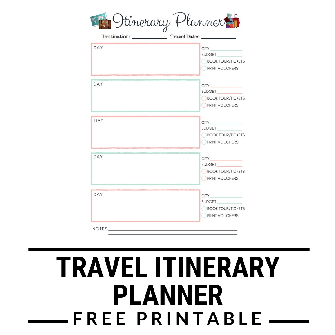 Itinerary Planner Free Printable | Kgb In Wanderland Blog - Free Printable Itinerary