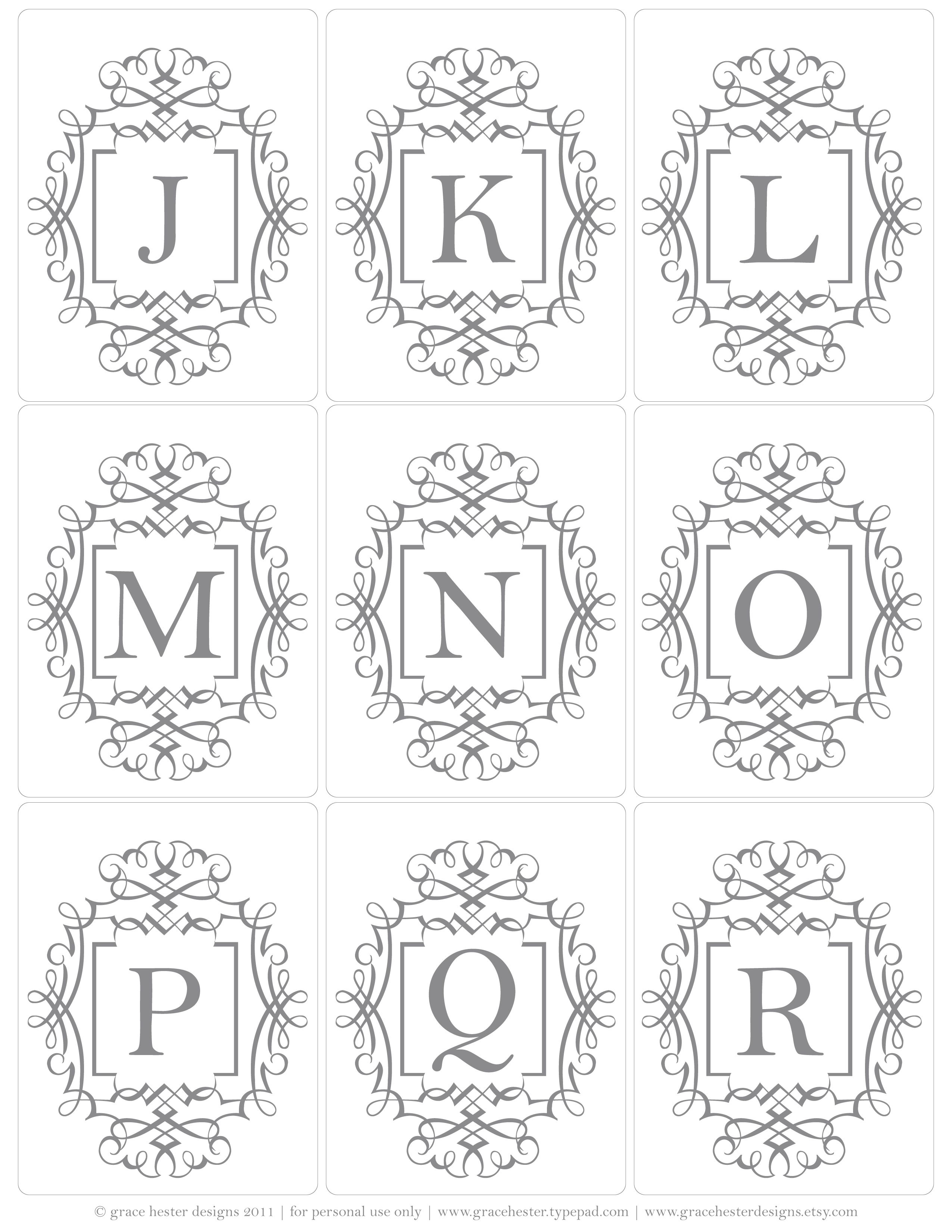 J-R Monogram | Cards I Like | Pinterest | Free Printable Monogram - Free Printable Monogram Letters