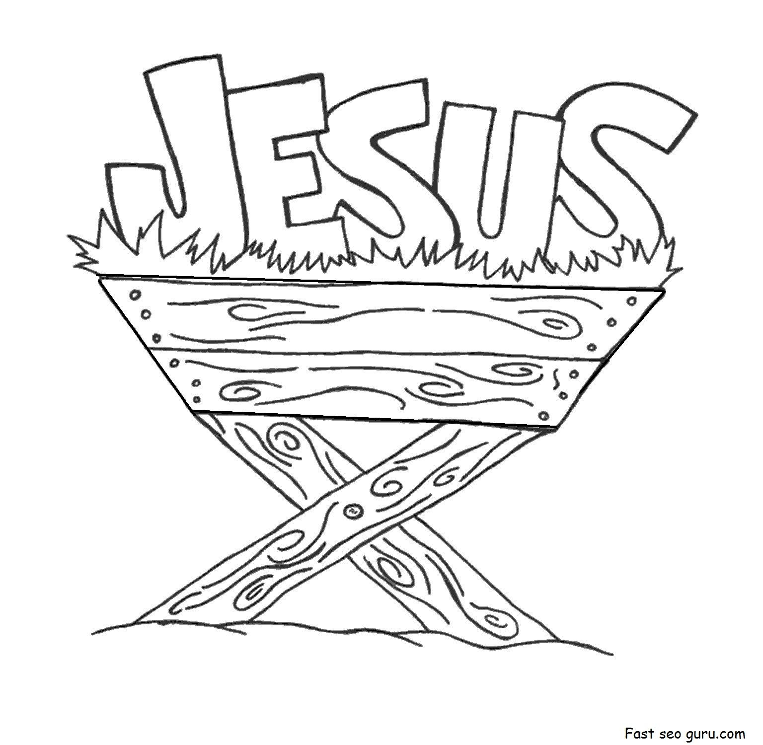 Jesus&amp;#039; Manger For Children |  Jesus In The Manger Coloring Pages - Free Printable Bible Christmas Coloring Pages
