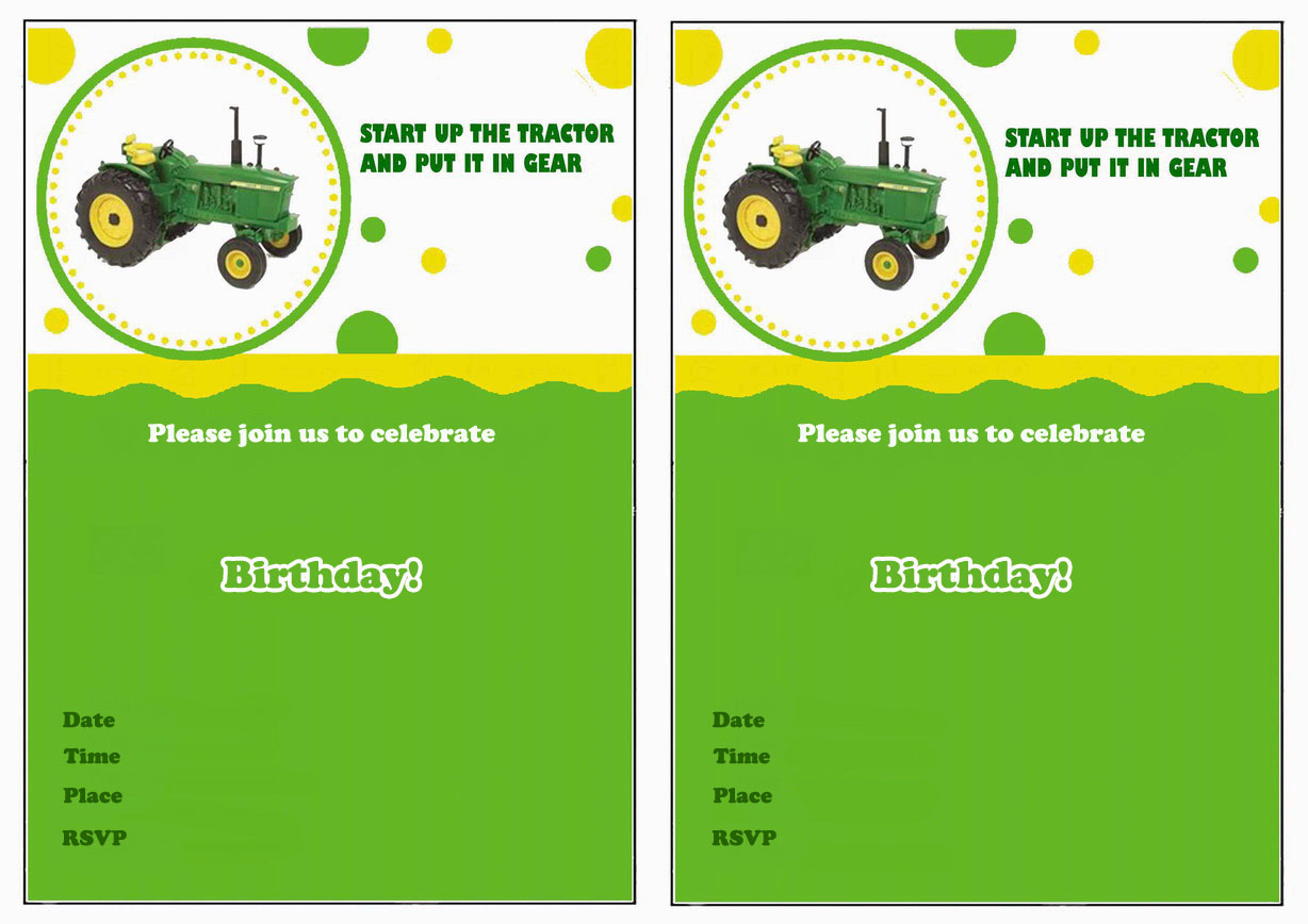 John Deere Birthday Invitations | Birthday Printable - Free Printable John Deere Birthday Invitations