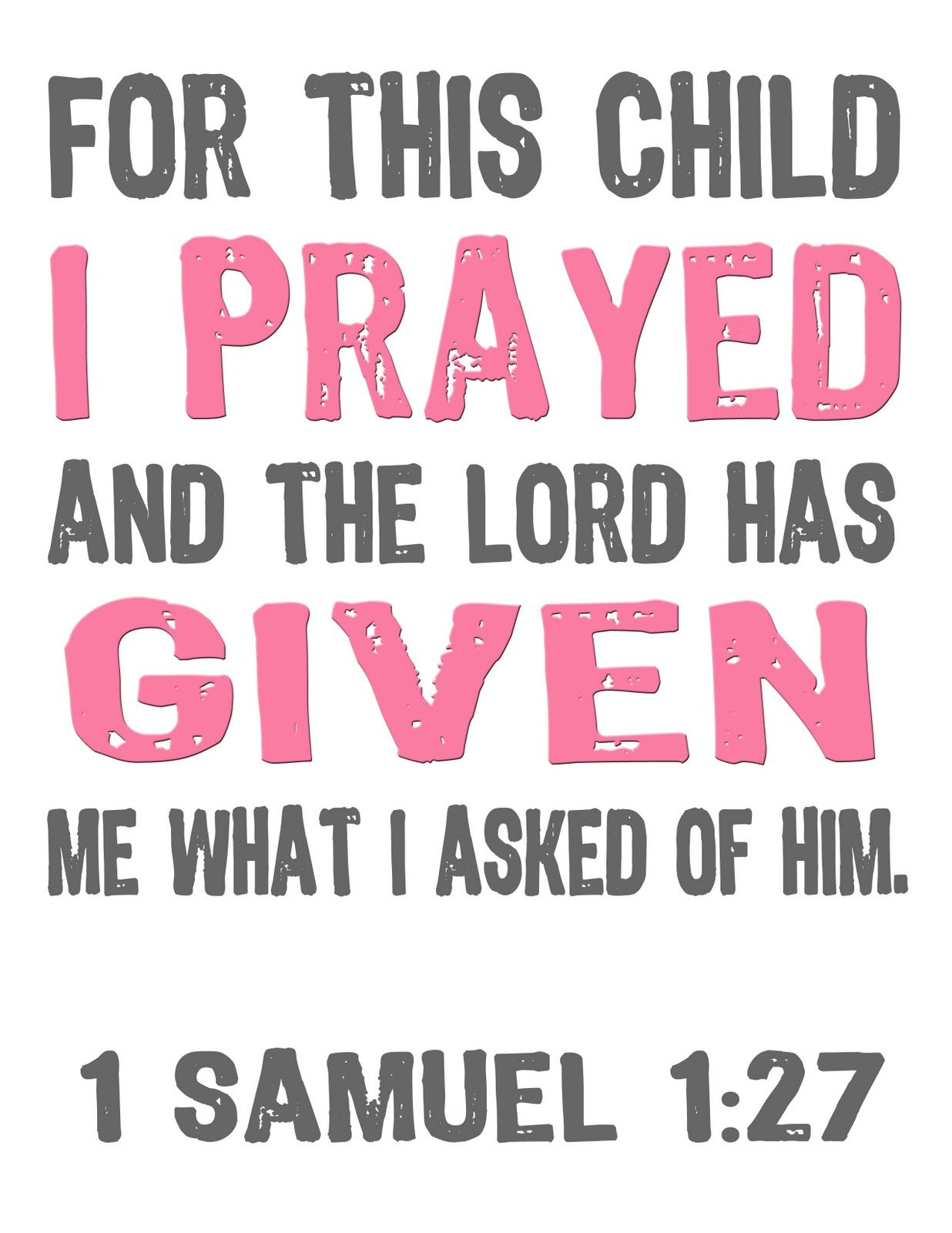 Jon And Bethany: Free Printable: For This Child I Prayed | Bible Verses - For This Child We Have Prayed Free Printable
