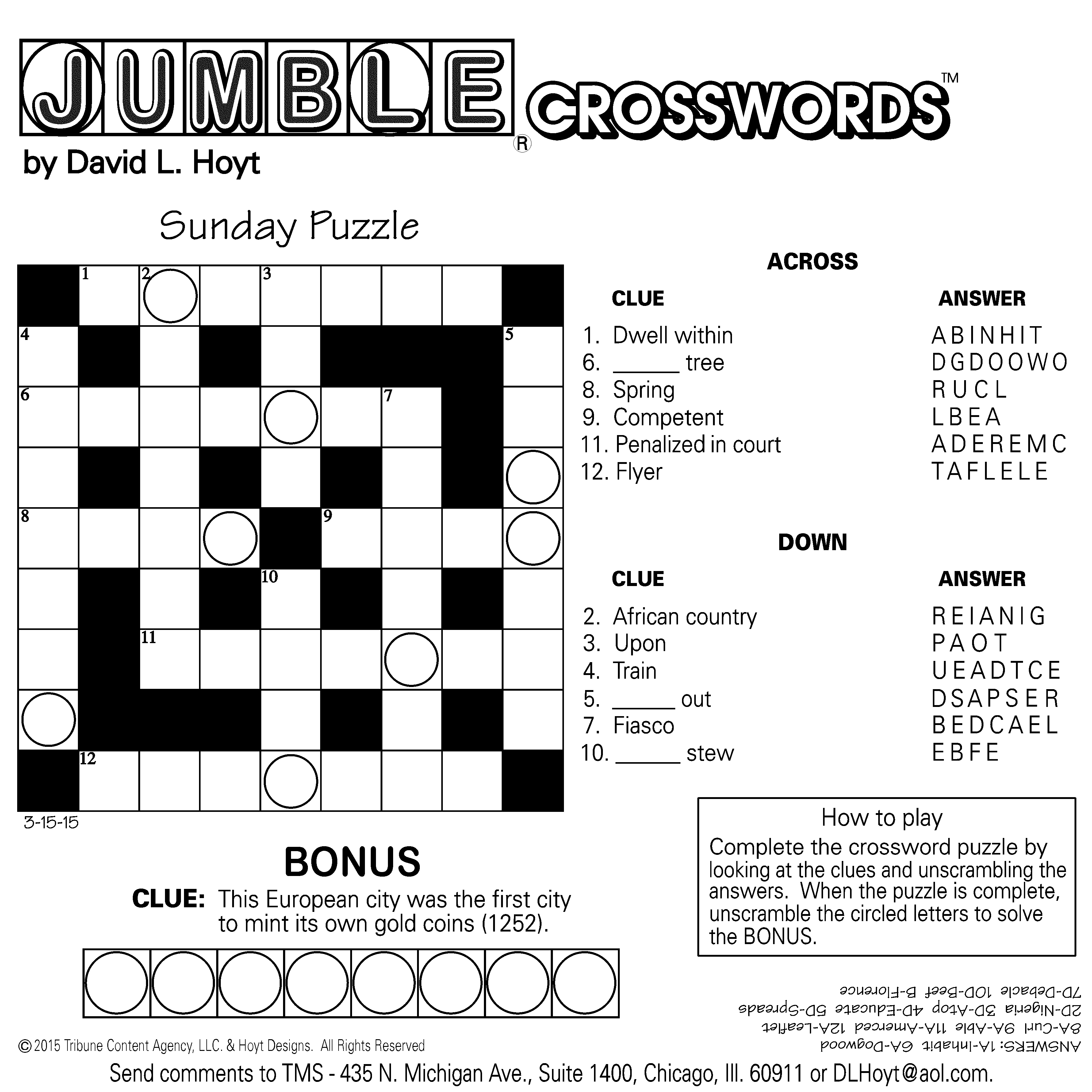 Jumble Archives | Tribune Content Agency - Jumble Puzzle Printable Free