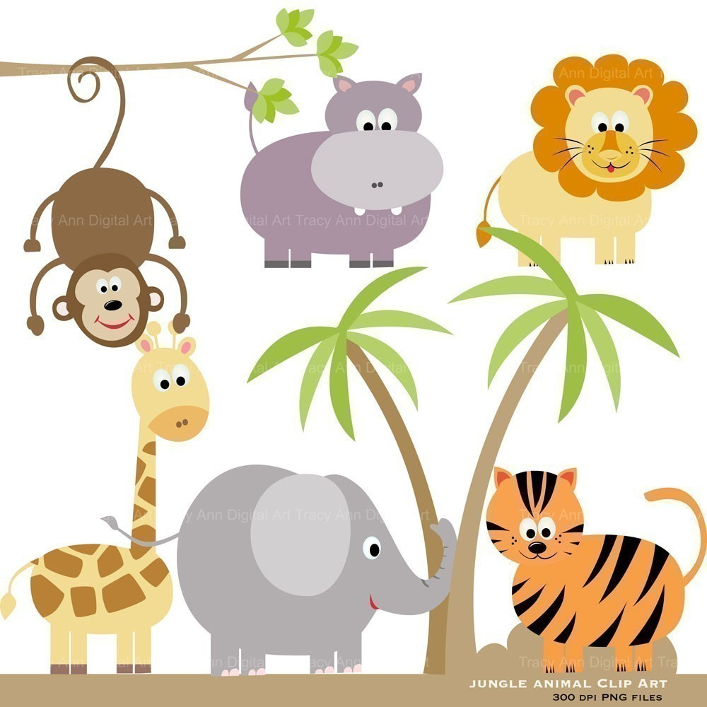 Jungle Clip Art Free Clipart Collection - Free Printable Baby Jungle Animal Clipart