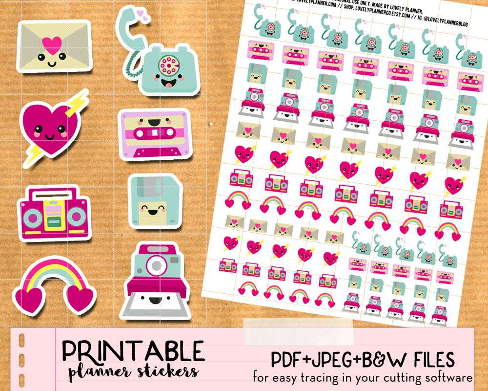 Kawaii Happy Mail Envelope Stickers - Free Printable | Happy Mail - Free Printable Kawaii Stickers