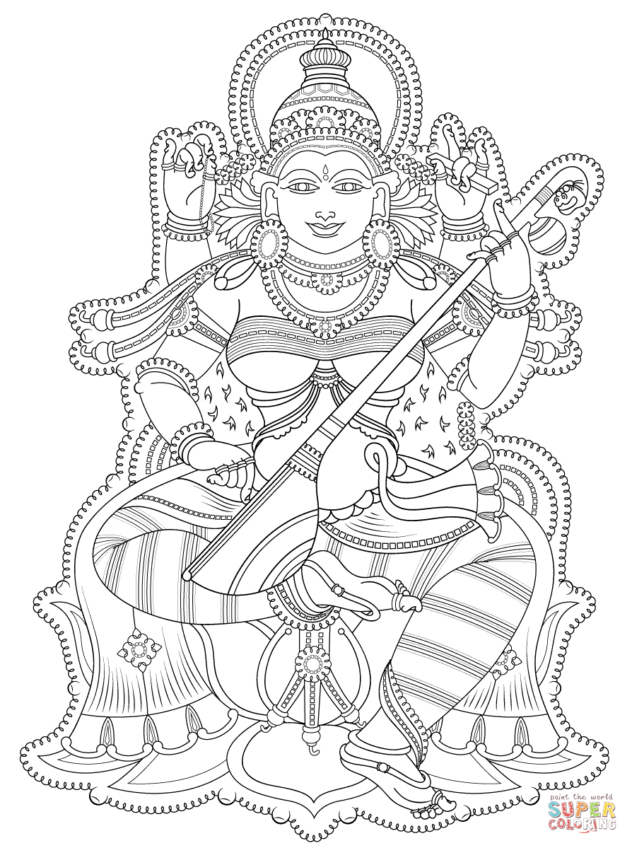 Kerala Mural Coloring Page | Free Printable Coloring Pages - Free Printable Murals