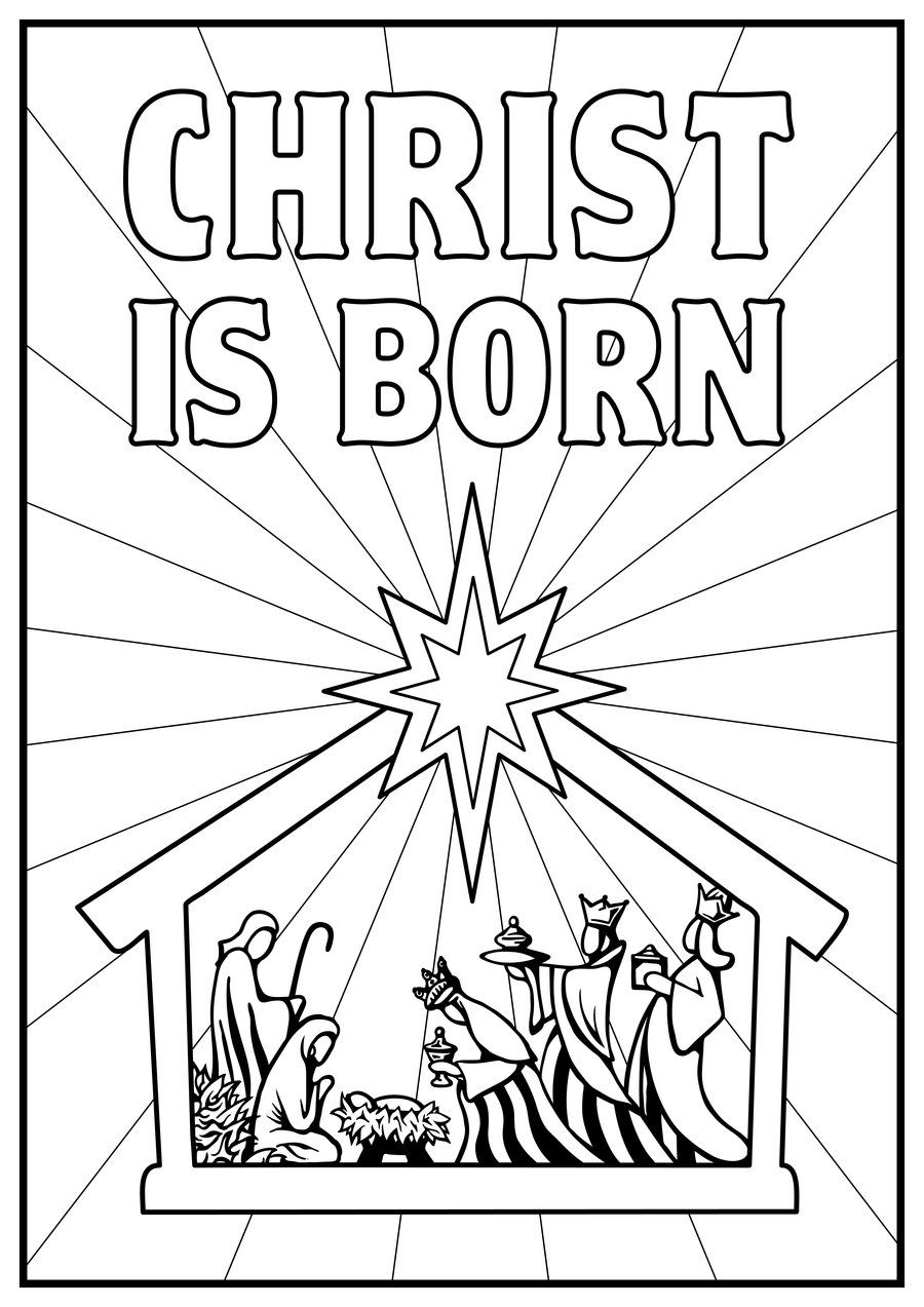 Kids Color Pages Manger Scene | Nativity Story Coloring Pages - Free Printable Nativity Story