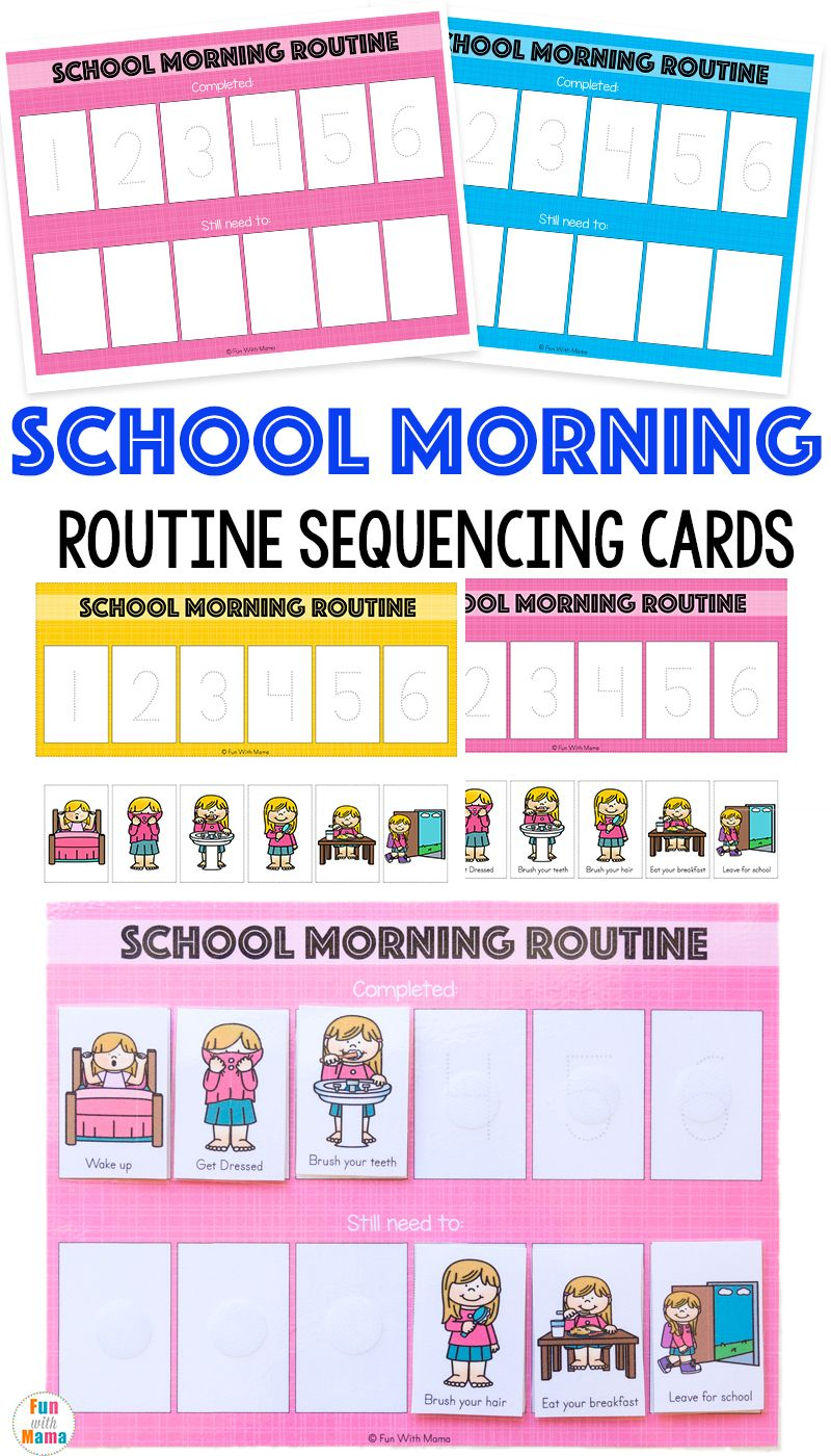 Kids Schedule Morning Routine For School | Fun With Mama Blog Posts - Free Printable Daily Routine Picture Cards