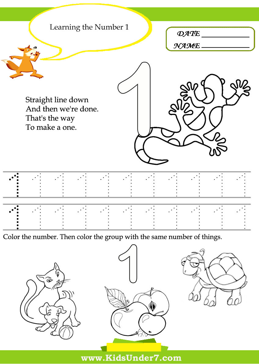 Kids Under 7: Free Printable Kindergarten Number Worksheets - Free Printable Learning Pages For Toddlers
