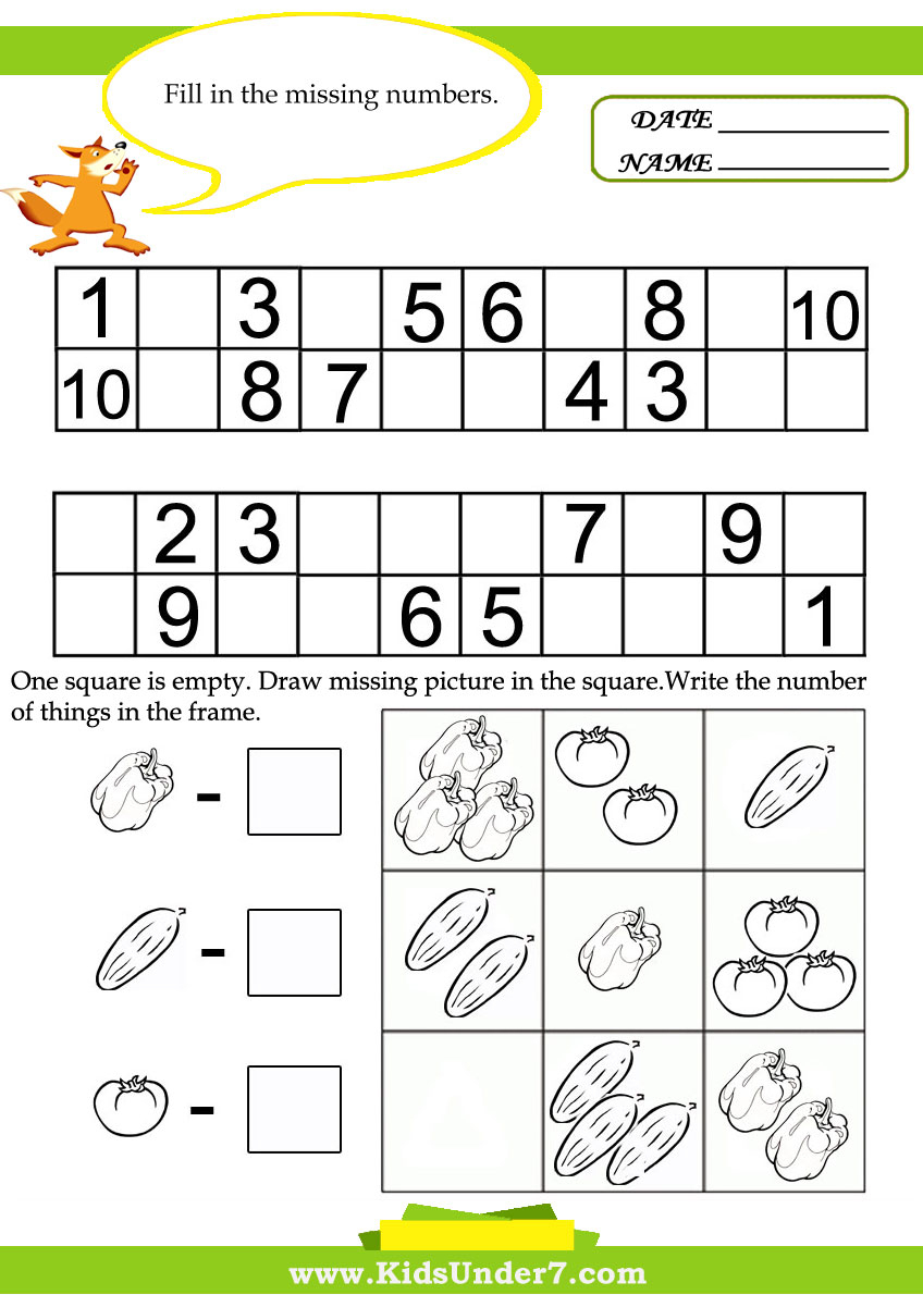 Kids Under 7: Kids Math Worksheets - Free Printable Math Worksheets For Kids