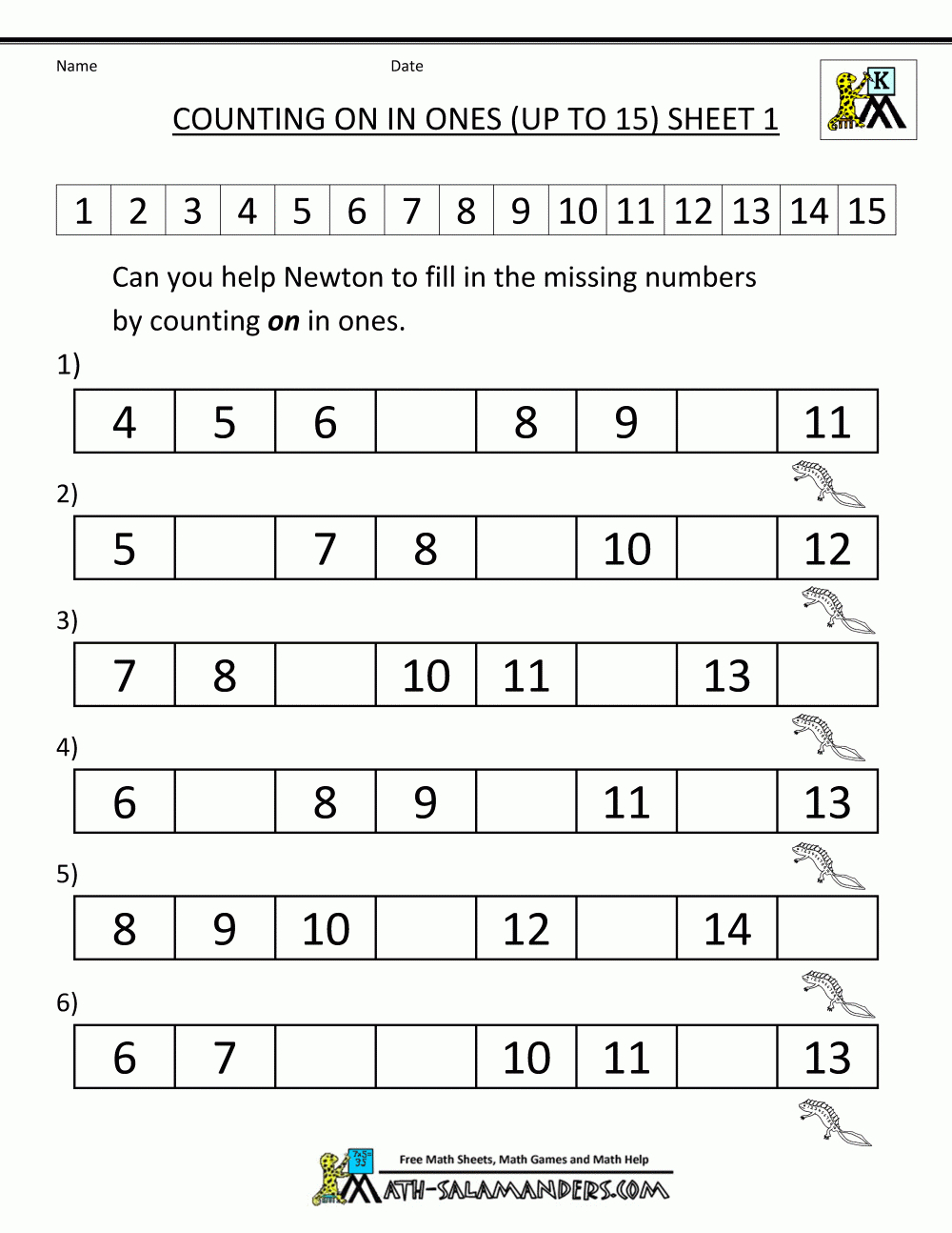 Kindergarten Counting Worksheet Sequencing To 15 Number Worksheets - Free Printable Sequencing Worksheets For Kindergarten