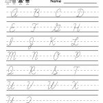 Kindergarten Cursive Handwriting Worksheet Printable   Calligraphy Practice Sheets Printable Free