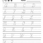 Kindergarten Cursive Handwriting Worksheet Printable | School And   Free Printable Script Writing Worksheets