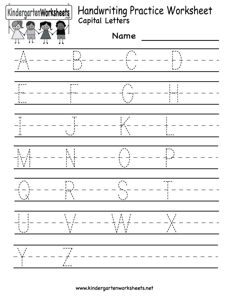 Kindergarten Handwriting Practice Worksheet Printable | Fun For Kids - Free Printable Worksheets Handwriting Practice