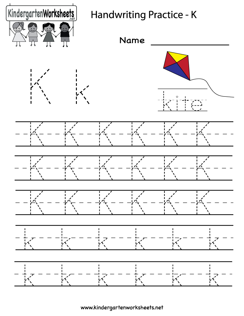 Kindergarten Letter K Writing Practice Worksheet Printable - Free Printable Letter K Worksheets