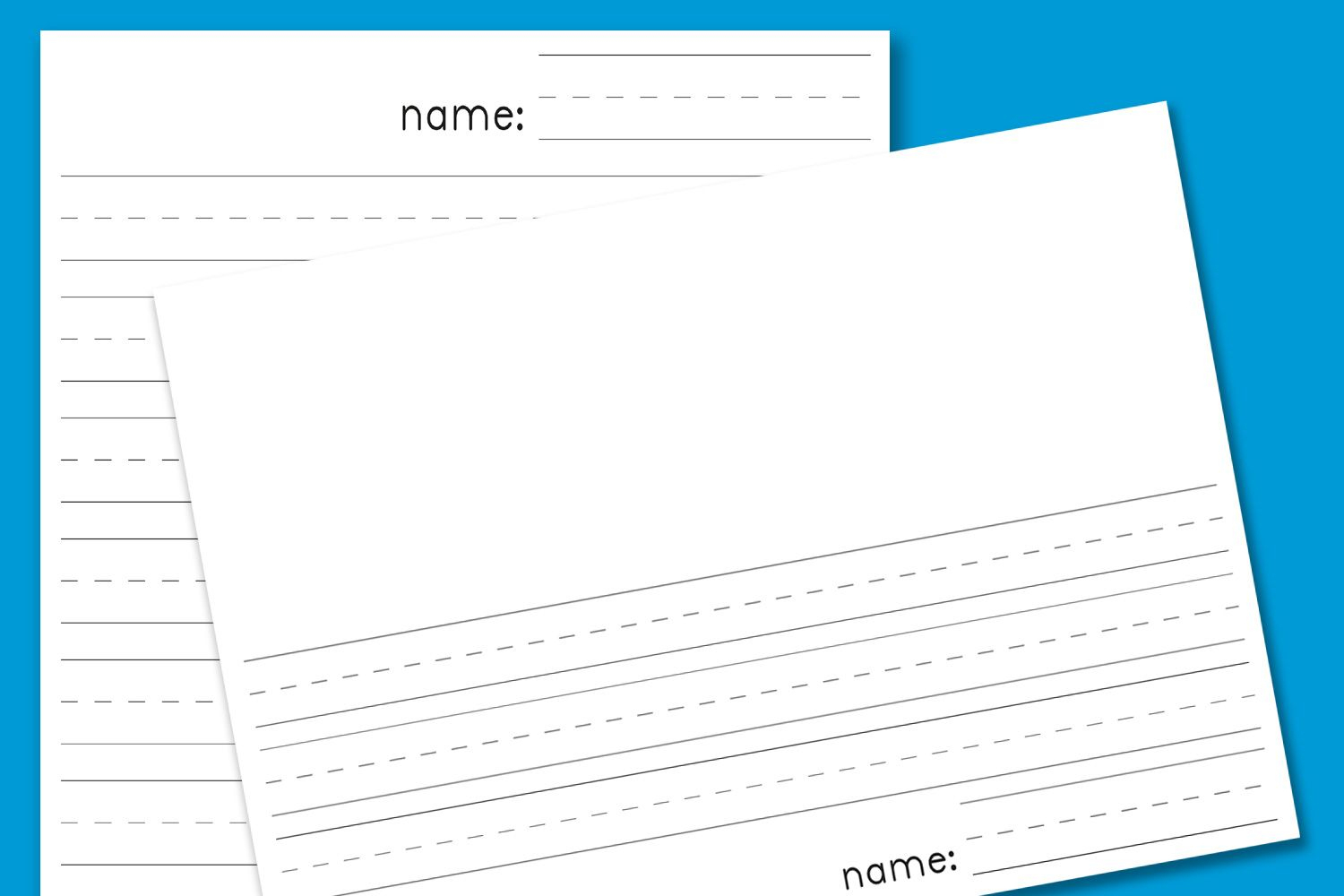 Kindergarten Lined Paper - Download Free Printable Paper Templates - Blank Handwriting Worksheets Printable Free