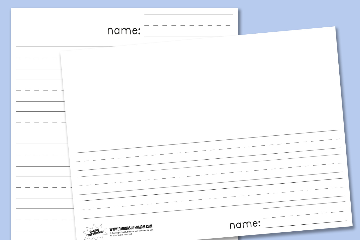 Kindergarten Lined Paper - Download Free Printable Paper Templates - Free Printable Kindergarten Lined Paper Template