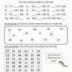 Kindergarten Math Worksheets For Kids Number Bonds To 100 Ks1 Maths   Free Printable Maths Worksheets Ks1