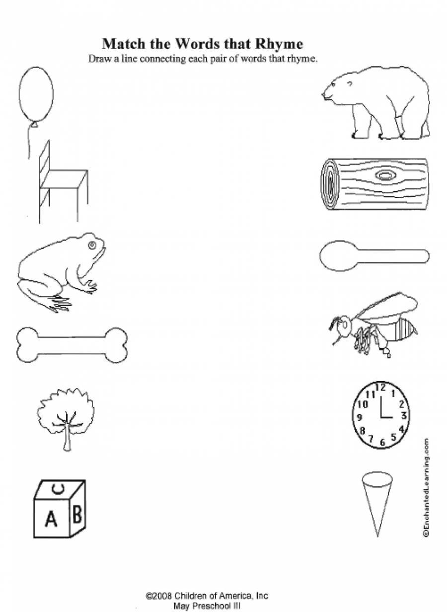 Kindergarten Rhyming Words New Kindergarten Worksheet Rhyming Words - Free Printable Rhyming Activities For Kindergarten