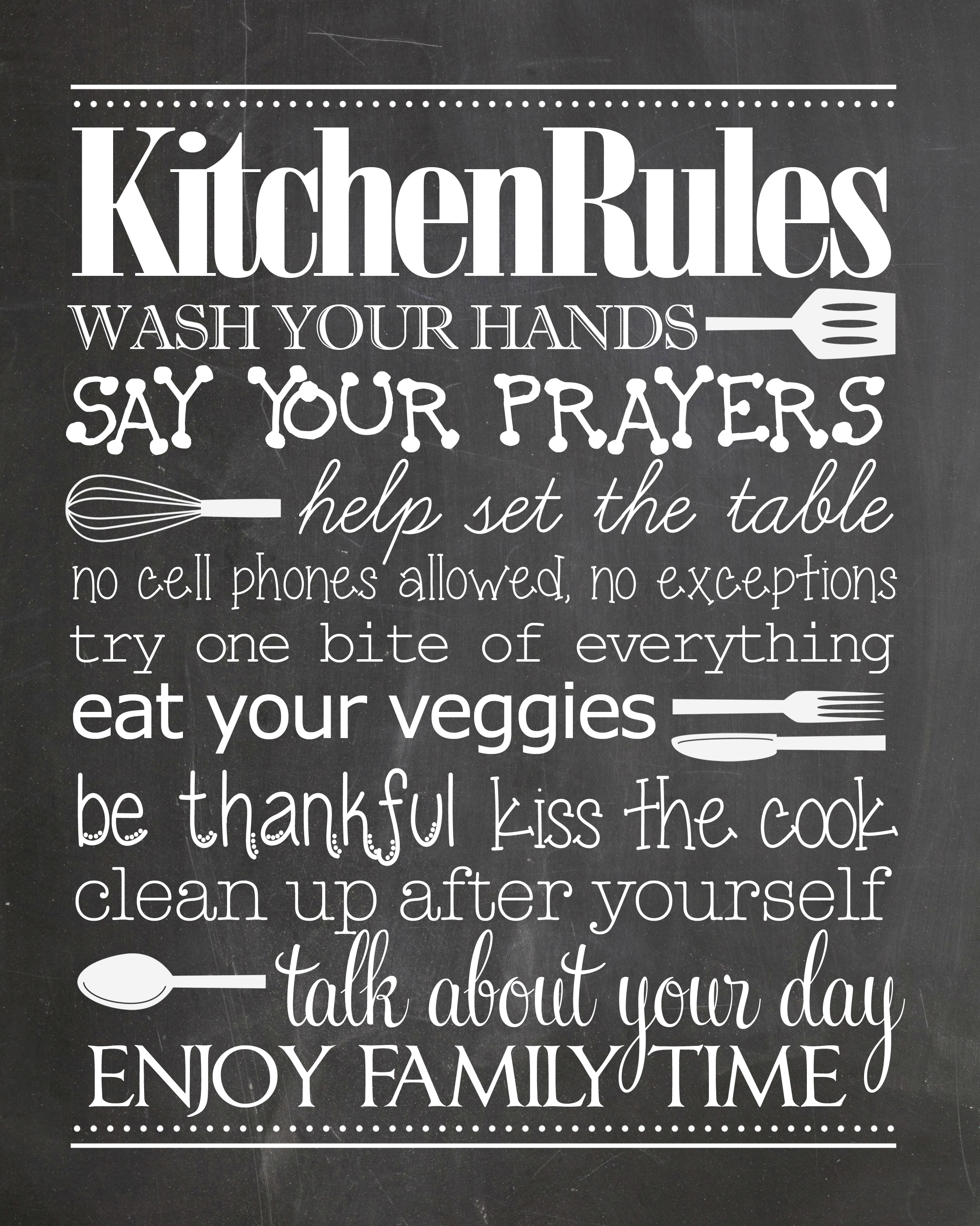 Kitchen Rules {Free Printable} - How To Nest For Less™ - Free Printable Funny Office Signs