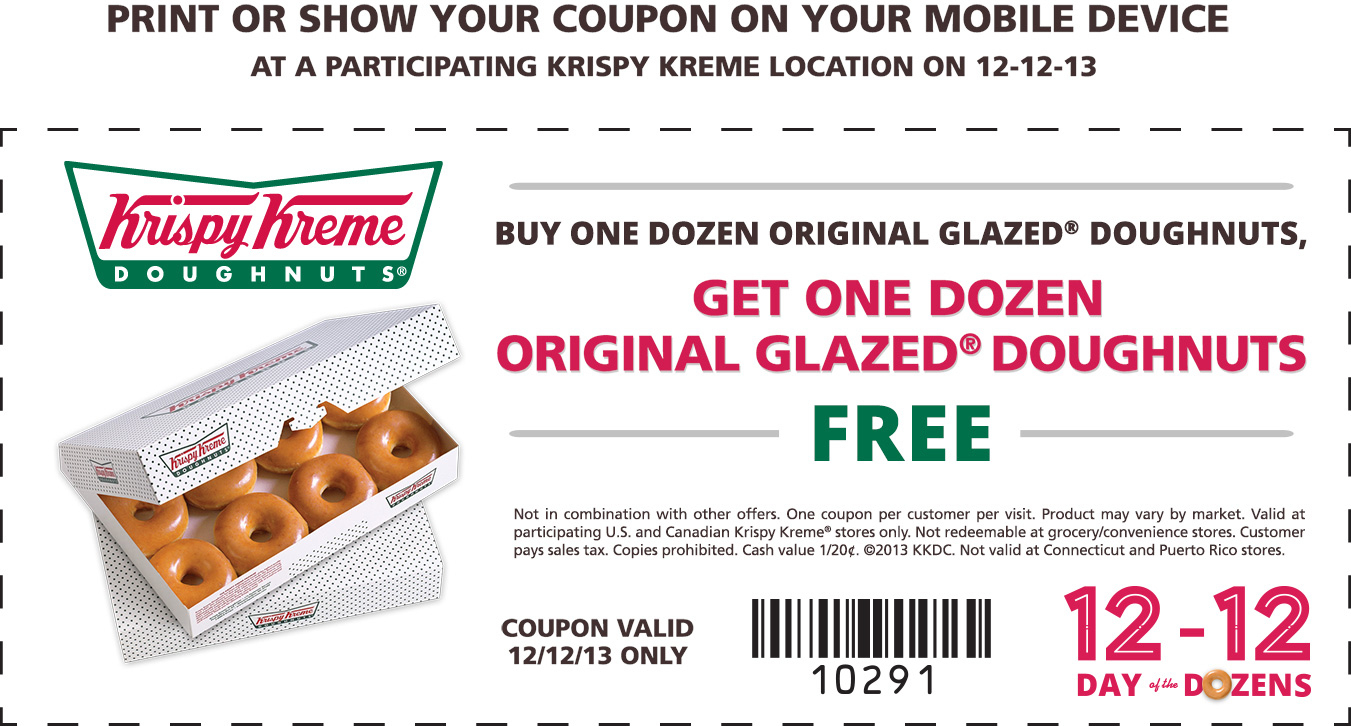 Krispy Kreme: Bogo Free Dozen Printable Coupon - Bogo Free Coupons Printable