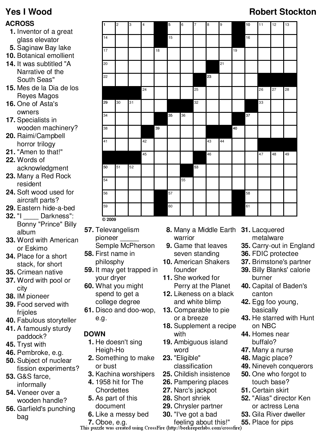 Large Print Crossword Puzzle Maker Yesiwood ~ Themarketonholly - Free Printable Large Print Crossword Puzzles