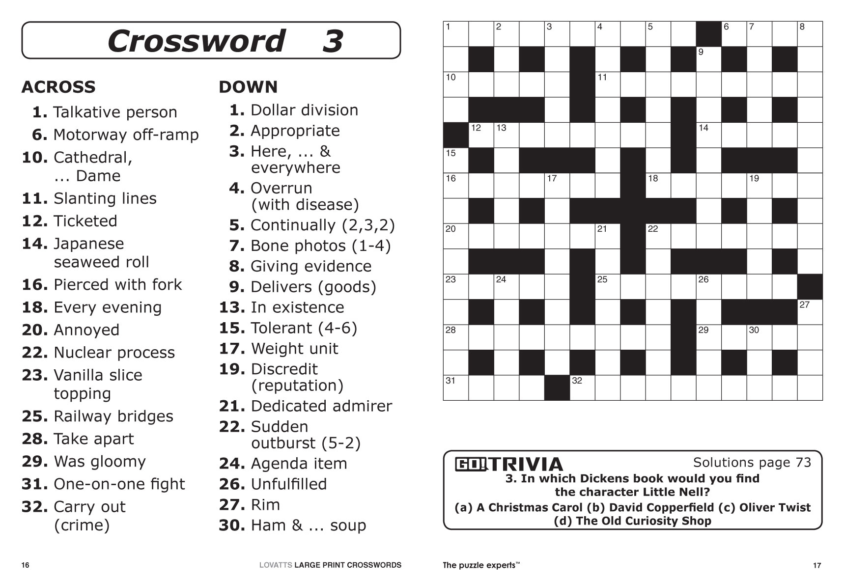 Large Print Crosswords Magazine - Lovatts Crossword Puzzles Games - Free Printable Large Print Crossword Puzzles