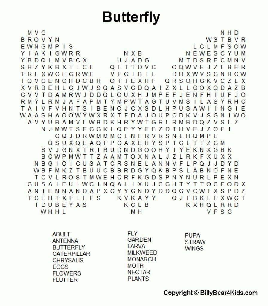Large Print Word Search Puzzles | Butterfly2.gif - 32679 Bytes - Free Printable Large Print Word Search