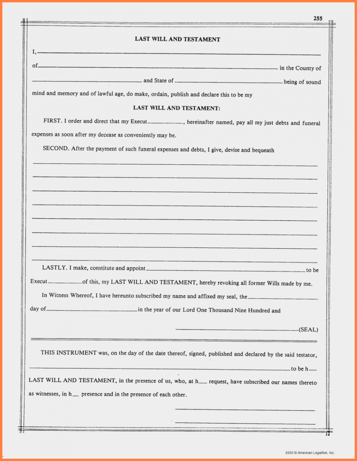 Last Will And Testament Blank Forms.free-Printable-Last-Will-And - Free Printable Last Will And Testament Blank Forms