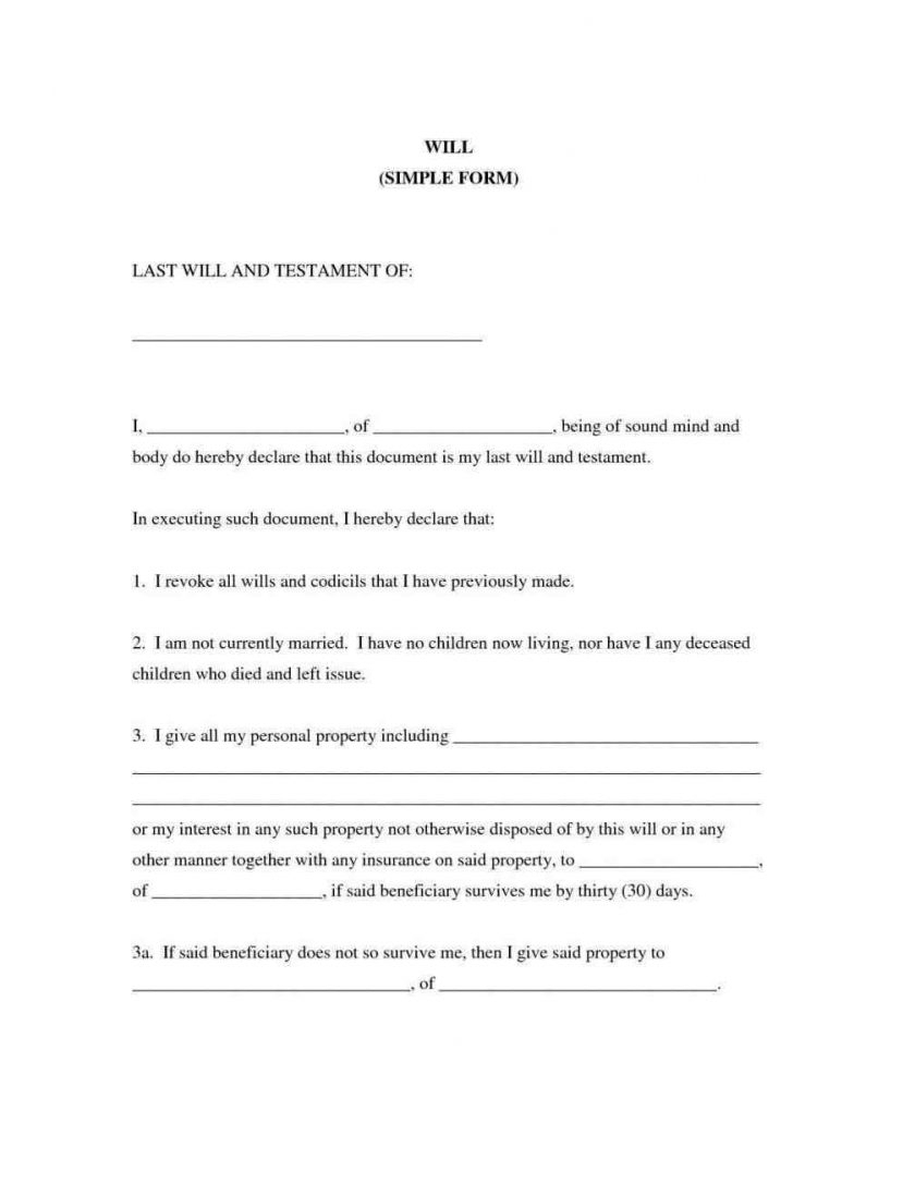 Last Will And Testament Template Texas Perfect Templates Free - Free Printable Will Forms