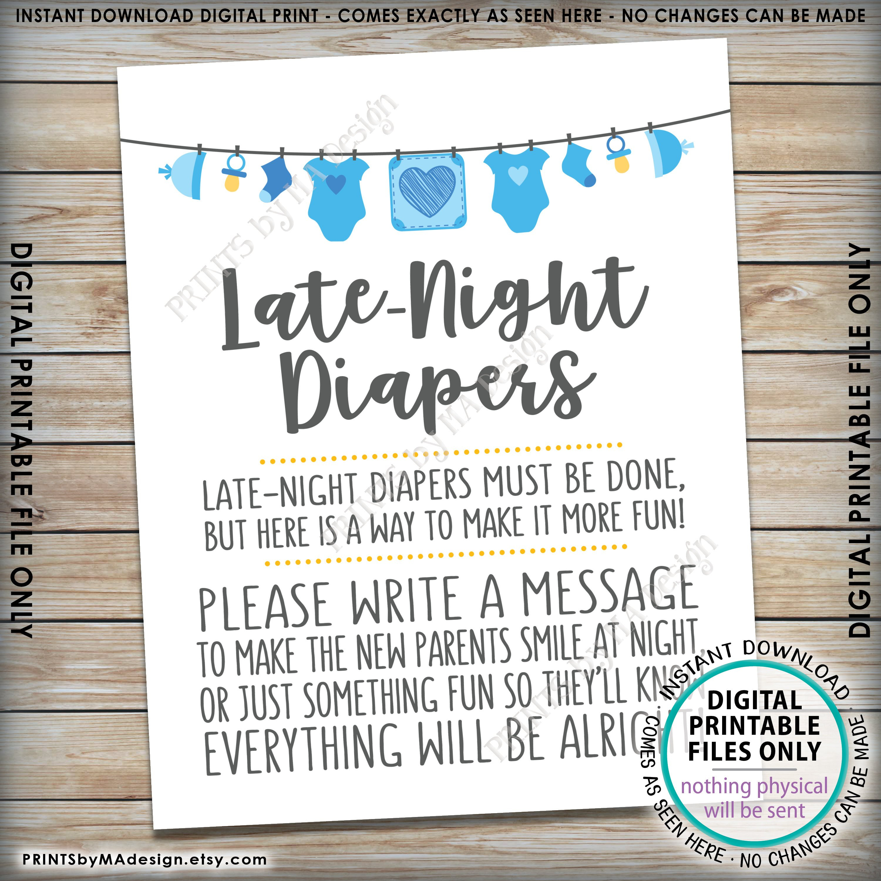 Late Night Diaper Sign Free Printable Free Printable Download