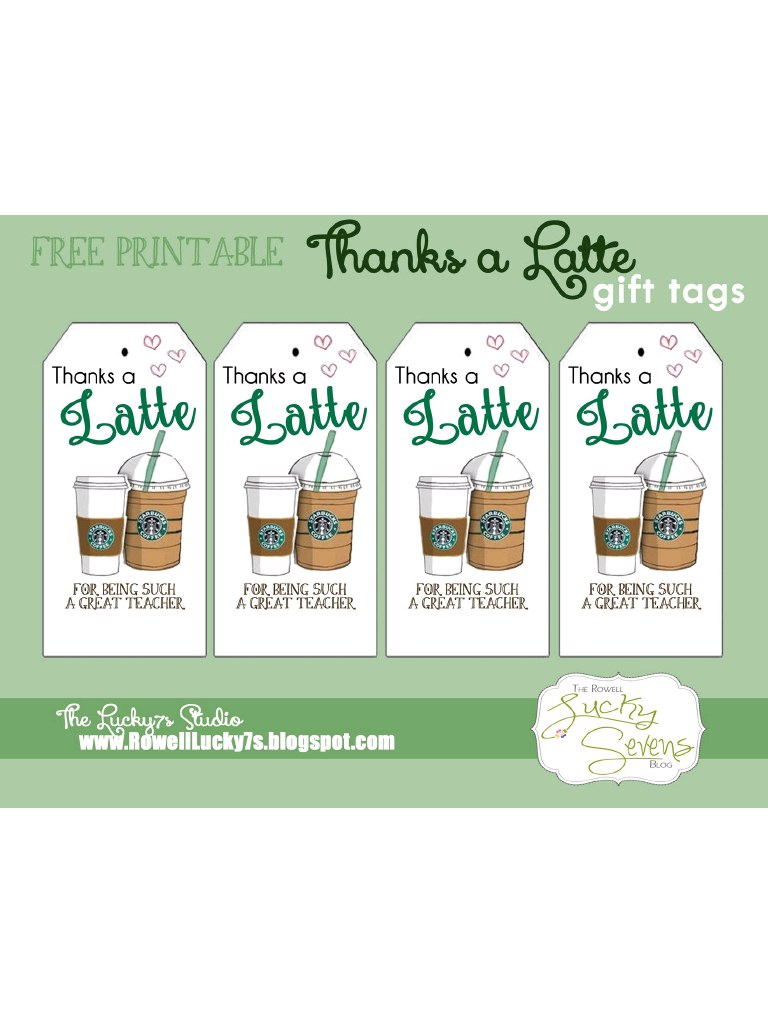 Latte Thanks Free Printable - Pdf Archive - Thanks A Latte Free Printable Gift Tag