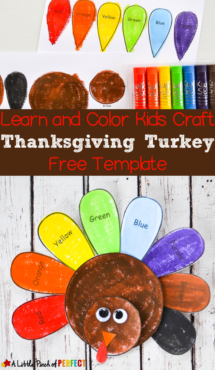 Learn And Color Thanksgiving Turkey Craft And Free Template For Kids - Free Printable Turkey Craft