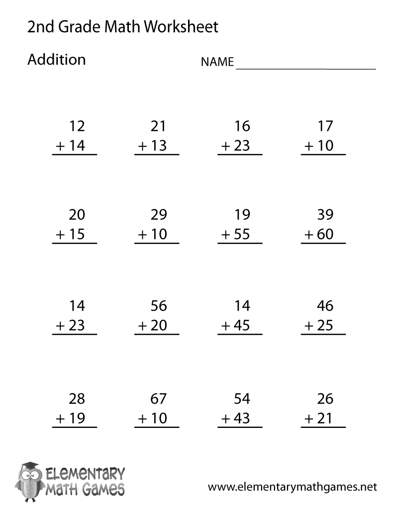 Learn And Practice How To Add With This Printable 2Nd Grade - Free Printable Second Grade Math Worksheets