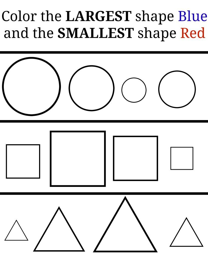 Learning Small And Large – Free Printables. Great Free Printable - Large Printable Shapes Free