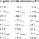 Least Common Multiple And Greatest Common Factor Worksheet Math   Free Printable Greatest Common Factor Worksheets