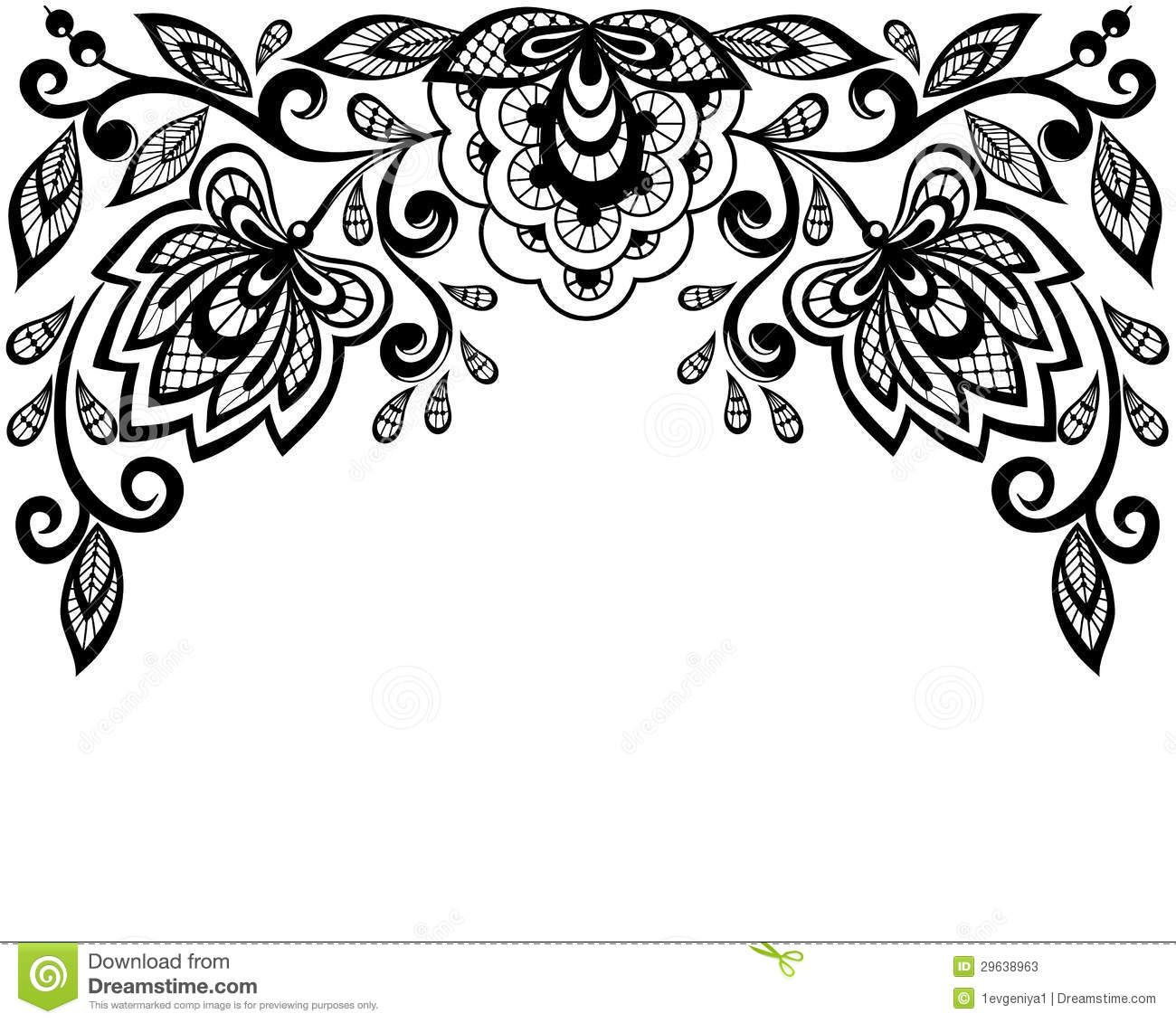 Leaves Clip Art Black And White Border | Clipart Panda - Free - Free Printable Lace Stencil