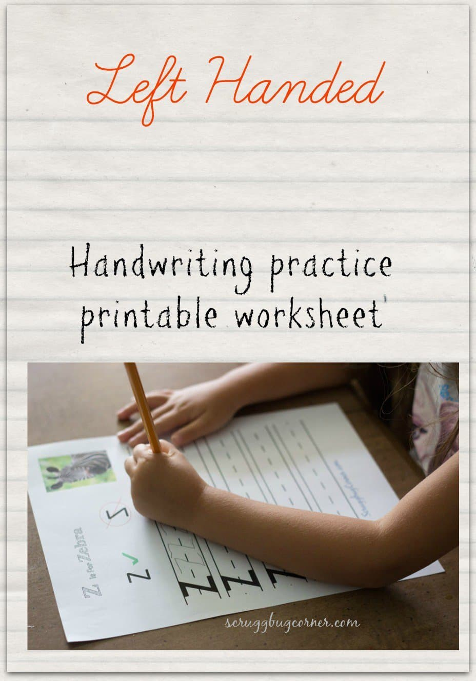 Left Handed Learning: Letter Practice Worksheet Z - Gym Craft Laundry - Free Printable Left Handed Worksheets