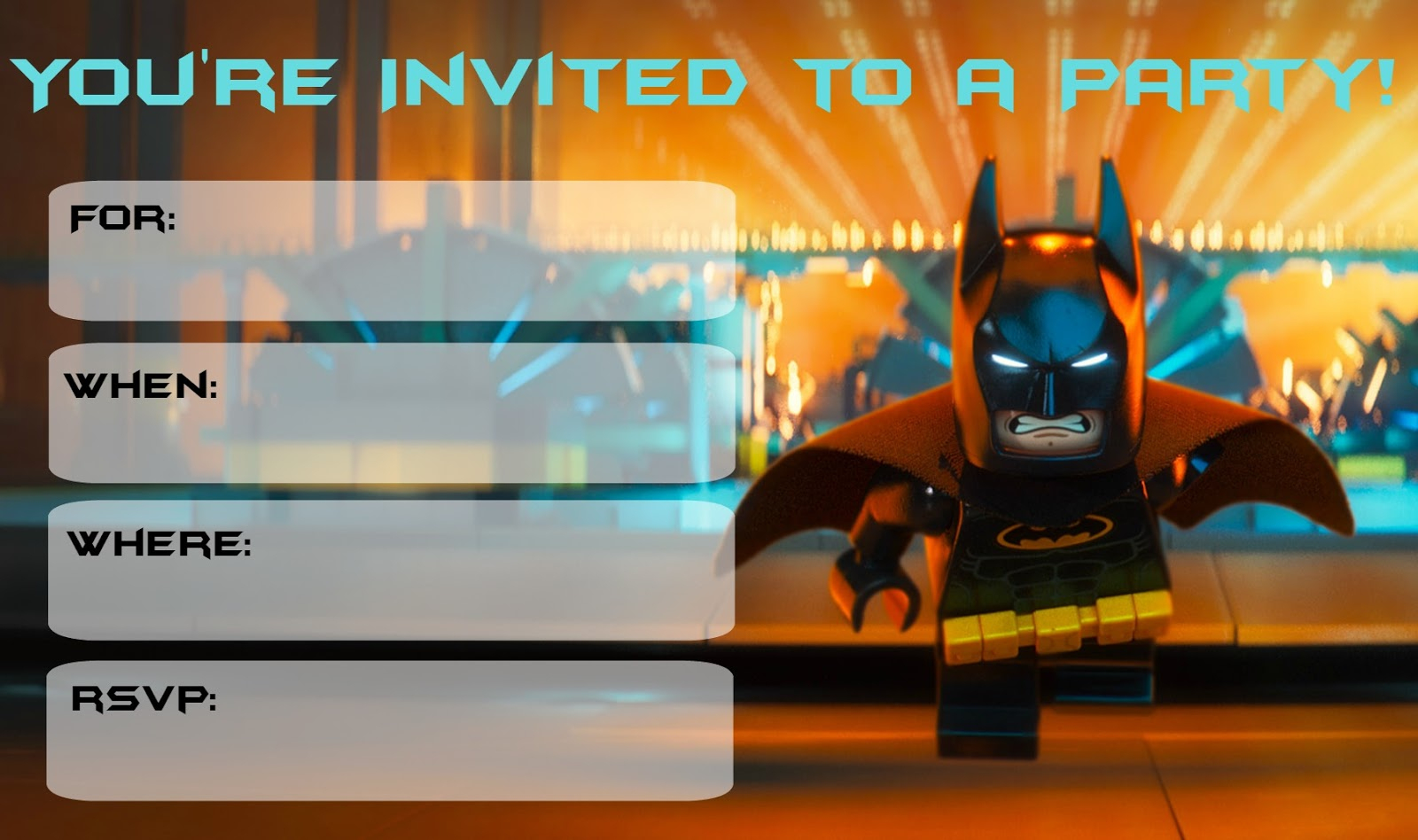 Lego Batman Binvitation Superb Lego Batman Party Invitations Free - Lego Batman Party Invitations Free Printable