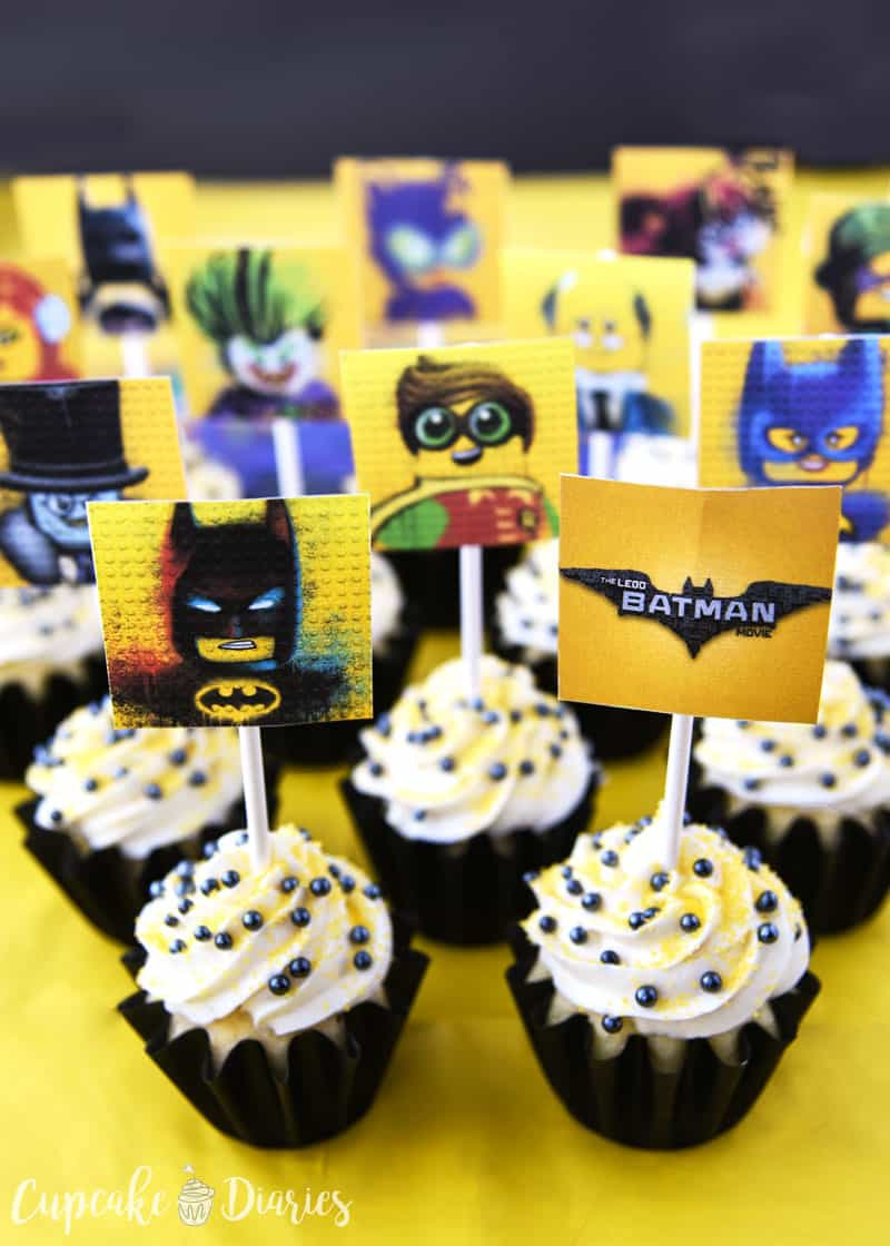 Lego Batman Cupcakes With Free Printable Toppers - Batman Cupcake Toppers Free Printable