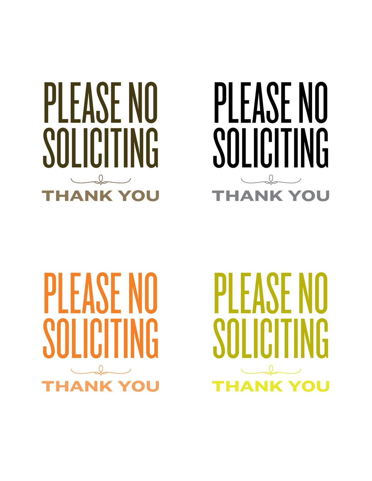 Lemon Squeezy: A New Sign | Printables | No Soliciting Signs, New - Free Printable No Soliciting Sign